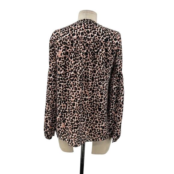 Parker Panther Animal Print Leopard Cheetah Long Sleeve Blouse Size XS - Picture 7 of 14